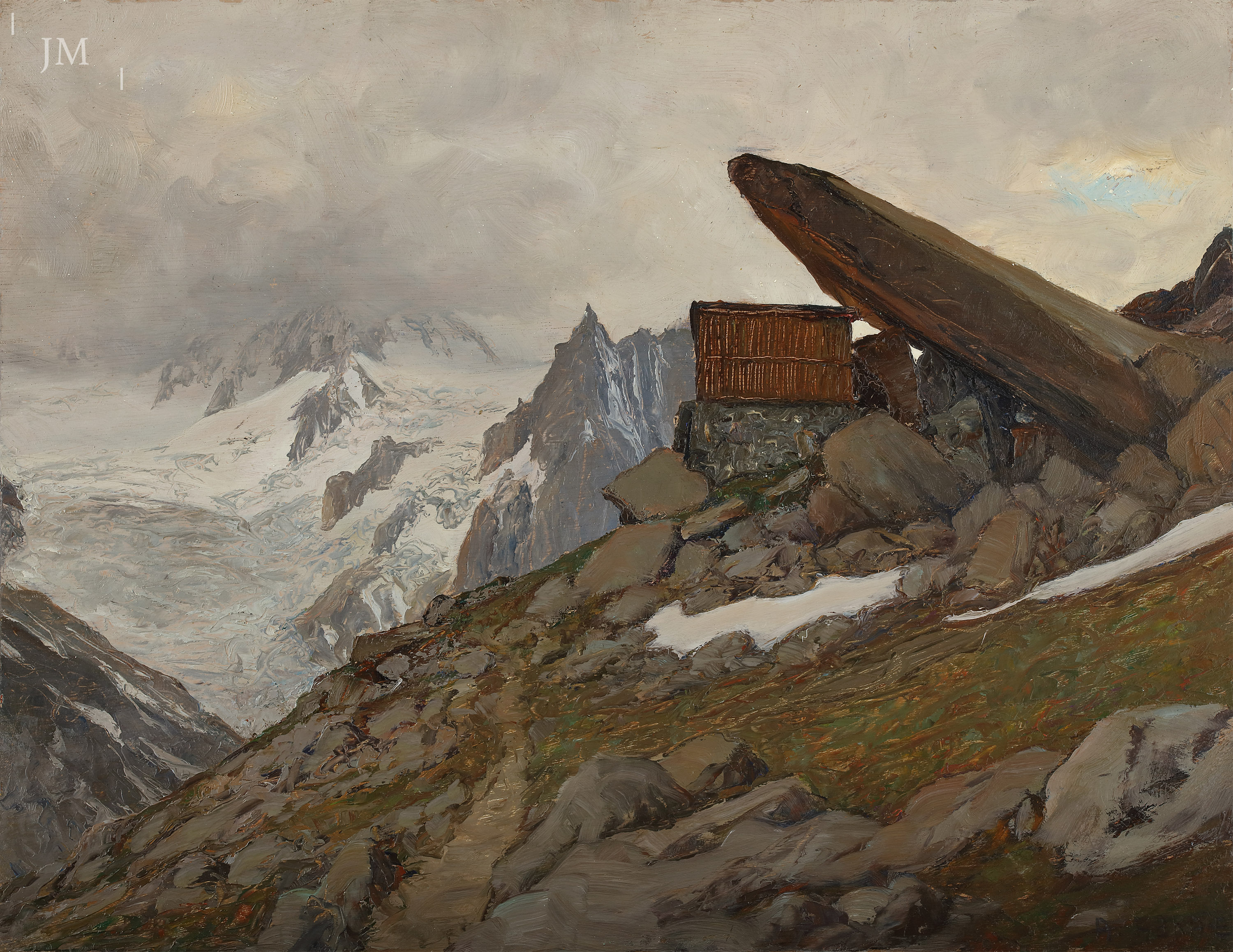 The Rocher du Couvercle and the Couvercle Hut above Chamonix, Savoie, France